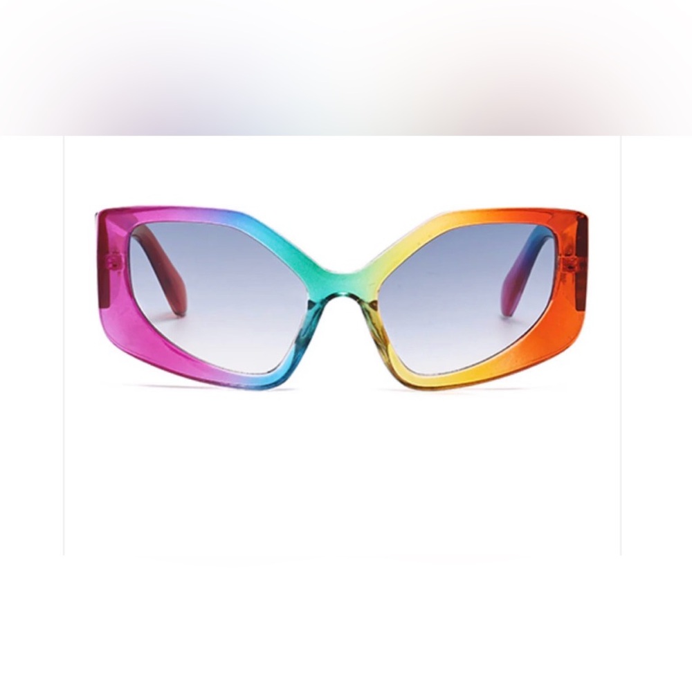 Stylish Rainbow Gradient Cat-Eye Sunglasses - Multicolor